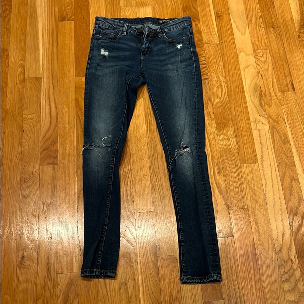 Blank NYC Dark Wash Distressed Skinny Jeans